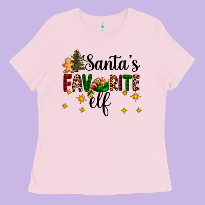 Santa's Favorite Elf Ladies Tee Designed By Adodesignshop