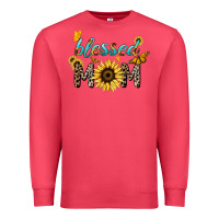 Cardinal Blessed mom sunflower butterfly mother's day Premium Sweatshirt - HowdyJamesFarm