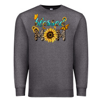 Charcoal Heather Blessed mom sunflower butterfly mother's day Premium Sweatshirt - HowdyJamesFarm