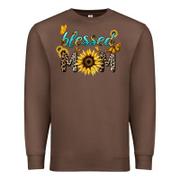 Chestnut Blessed mom sunflower butterfly mother's day Premium Sweatshirt - HowdyJamesFarm