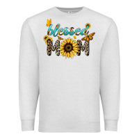Oatmeal Heather Blessed mom sunflower butterfly mother's day Premium Sweatshirt - HowdyJamesFarm