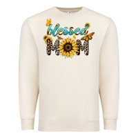 Sandshell Blessed mom sunflower butterfly mother's day Premium Sweatshirt - HowdyJamesFarm