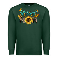 Sports Green Blessed mom sunflower butterfly mother's day Premium Sweatshirt - HowdyJamesFarm