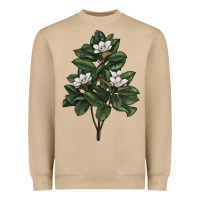 Mushroom Magnolia Flower Illustrations Heavyweight Sweatshirt - LillyAllenDesigns