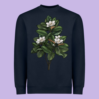 Magnolia Flower Illustrations Heavyweight Sweatshirt Designed By Lillyallendesigns