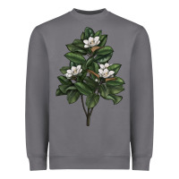Storm Magnolia Flower Illustrations Heavyweight Sweatshirt - LillyAllenDesigns