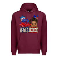 Burgundy little mister america black boy Premium Hoodie - CowGirlArtShop