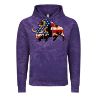 Cloud Purple american flag bison Vintage Hoodie - Jasminsmagicworld