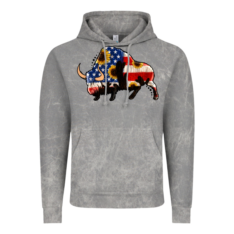 American Flag Bison Vintage Hoodie by Jasminsmagicworld | Teevron