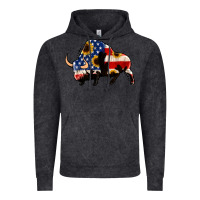 Vintage Black american flag bison Vintage Hoodie - Jasminsmagicworld