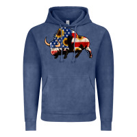 Vintage Denim american flag bison Vintage Hoodie - Jasminsmagicworld