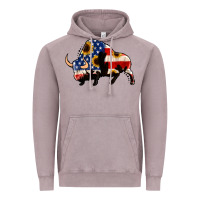 Vintage Zinc american flag bison Vintage Hoodie - Jasminsmagicworld