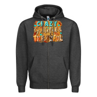 Charcoal Heather Crazy grateful and thankful Zipper Hoodie - NancyCooperArtShop
