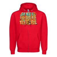 Red Crazy grateful and thankful Zipper Hoodie - NancyCooperArtShop