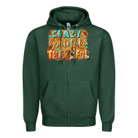 Sports Green Crazy grateful and thankful Zipper Hoodie - NancyCooperArtShop