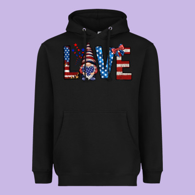 4th Of July Love Gnome Heavyweight Hoodie Designed By Howdyjamesfarm