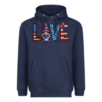 Navy 4th Of July love gnome Heavyweight Hoodie - HowdyJamesFarm