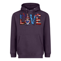 Plum 4th Of July love gnome Heavyweight Hoodie - HowdyJamesFarm