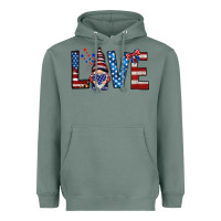 Sage 4th Of July love gnome Heavyweight Hoodie - HowdyJamesFarm