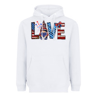 White 4th Of July love gnome Heavyweight Hoodie - HowdyJamesFarm