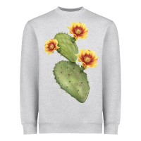 Heather Grey Opuntia Phaeacantha Cactus Heavyweight Sweatshirt - LillyAllenDesigns