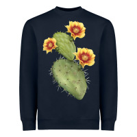 Navy Opuntia Phaeacantha Cactus Heavyweight Sweatshirt - LillyAllenDesigns