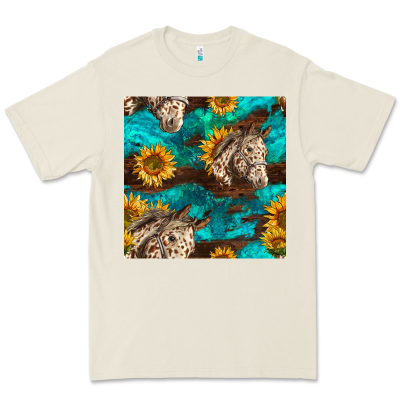Appaloosa Horses And Sunflowers Seamless Pattern Premium Tee by BundleAndBundleShop | Teevron