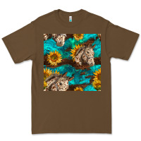 Cacao appaloosa horses and sunflowers seamless pattern Premium Tee - BundleAndBundleShop