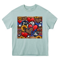 Arona 4th of july american hearts Heavy Core Tee - Jasminsmagicworld