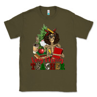 Army Green very merry teacher skeleton Classic Tee - NancyCooperArtShop