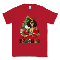 Red very merry teacher skeleton Classic Tee - NancyCooperArtShop