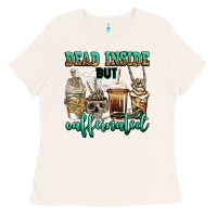 Bone dead inside but caffeinated skeleton coffee cups Ladies Tee - Jasminsmagicworld