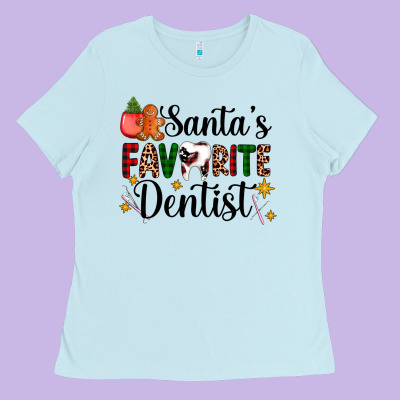 Santa's Favorite Dentist Ladies Tee Designed By Adodesignshop