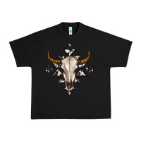 Black bull skull with aztec Urban Heavy Tee - MaliasSmallBusiness