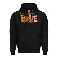 Black Fall love Zipper Hoodie - NancyCooperArtShop