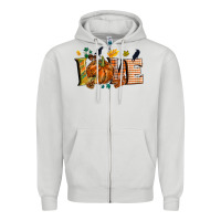Dove Grey Fall love Zipper Hoodie - NancyCooperArtShop