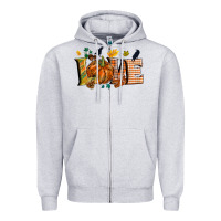 Heather Grey Fall love Zipper Hoodie - NancyCooperArtShop