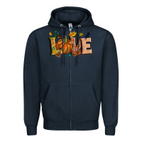 Navy Fall love Zipper Hoodie - NancyCooperArtShop