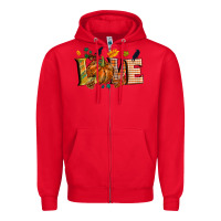 Red Fall love Zipper Hoodie - NancyCooperArtShop