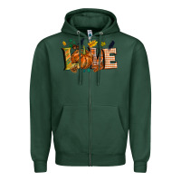 Sports Green Fall love Zipper Hoodie - NancyCooperArtShop