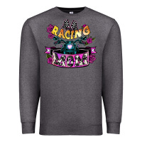 Charcoal Heather Racing mom Mother's Day Premium Sweatshirt - HowdyJamesFarm