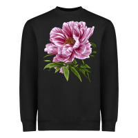 Black Peony Flower Illustrations Heavyweight Sweatshirt - LillyAllenDesigns