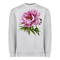 Heather Grey Peony Flower Illustrations Heavyweight Sweatshirt - LillyAllenDesigns