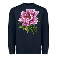 Navy Peony Flower Illustrations Heavyweight Sweatshirt - LillyAllenDesigns