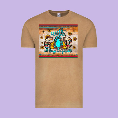 With God All Things Are Possible Matthew 19 26 Vintage Tee Designed By Jahusdesignshop