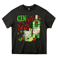 Asphalt gin`gle bells with bottle and cocktail Heavy Core Tee - AdoDesignShop