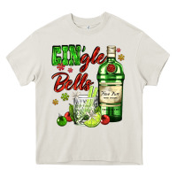 Cream gin`gle bells with bottle and cocktail Heavy Core Tee - AdoDesignShop