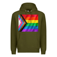 Army Green Pride flag Premium Hoodie - CowGirlArtShop