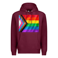 Burgundy Pride flag Premium Hoodie - CowGirlArtShop