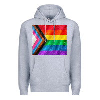 Heather Grey Pride flag Premium Hoodie - CowGirlArtShop